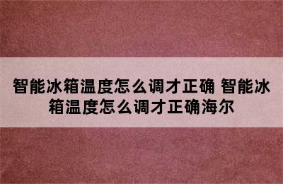 智能冰箱温度怎么调才正确 智能冰箱温度怎么调才正确海尔